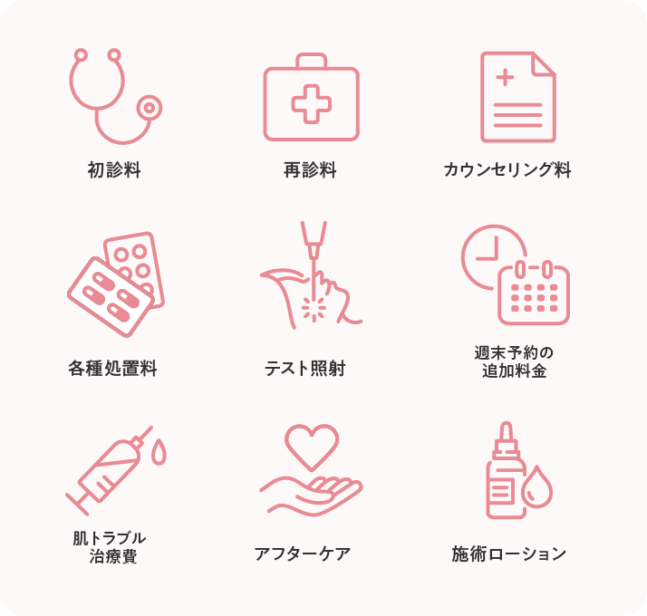 エミナルクリニックの無料オプションの一覧