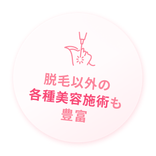 脱毛以外の各種美容施術も豊富
